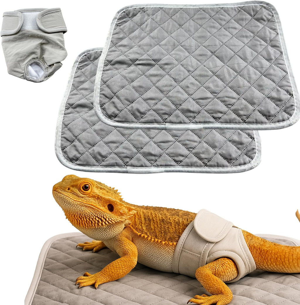 Bearded Dragon Diaper Accessories with Reusable Pad, Adjustable Wearable for Short Handling and Travel, Bearded Dragon Accessories, Reptile Travel Carrier Essentials (Grey) - Image 9