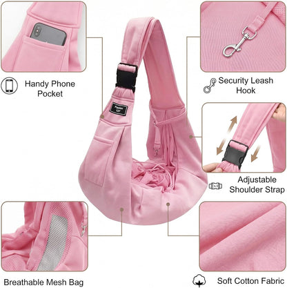 Riuja hands-free puppy sling carrier shoulder strap detail
