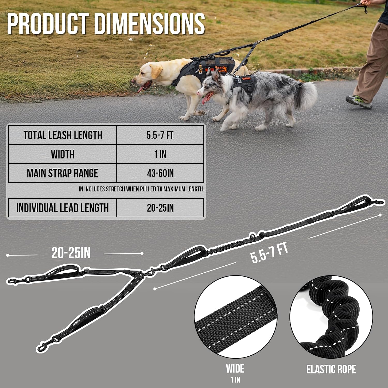 Close-up of the OneTigris no-tangle swivel mechanism designed to prevent dual dog leads from twisting.