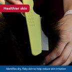 Close up of Safari pet grooming flea comb teeth