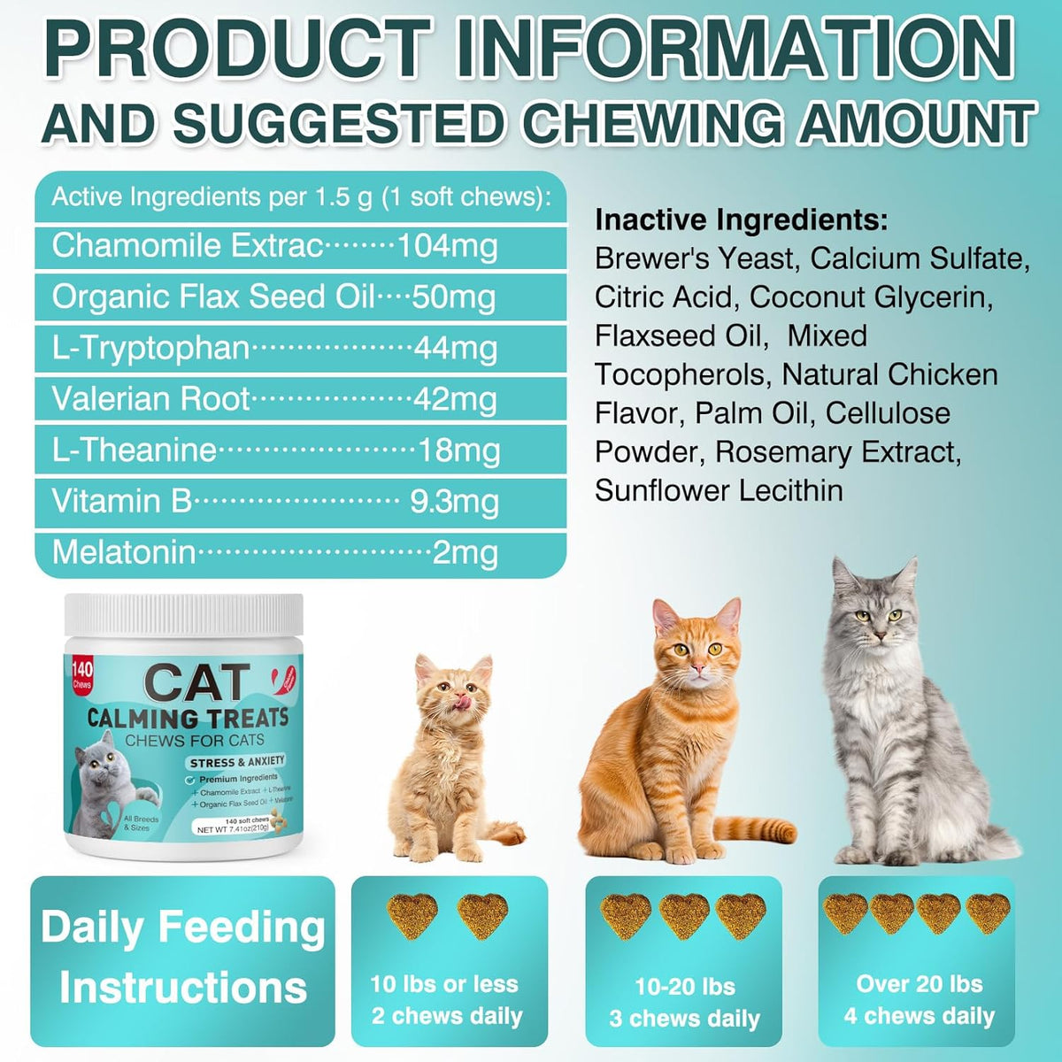 Anti anxiety soft treats to prevent biting in aggressive cats