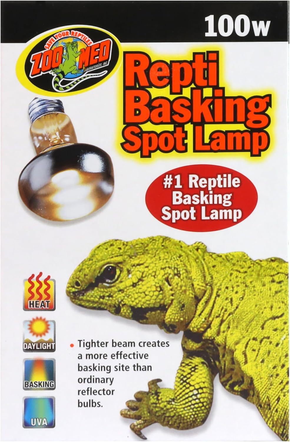 Back view of the Zoo Med reptile lamp pack displaying technical specifications.