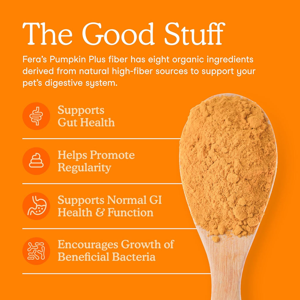 Fera Pets organic fiber supplement label detailing ingredients