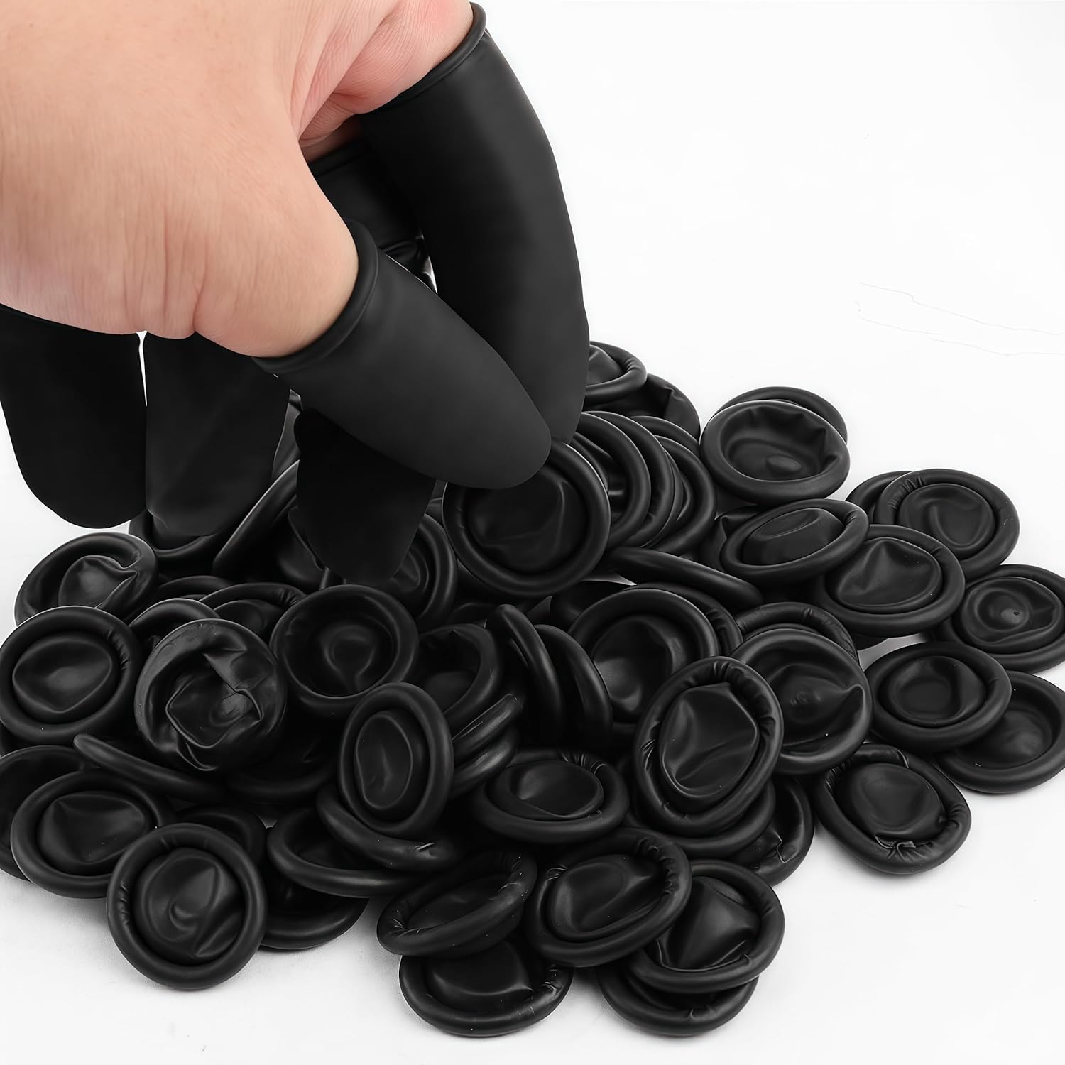 LUSTRIB disposable silicone finger cots front view of packaging box