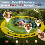 Waterproof portable dog boundary collar system being used in rainy outdoor terrain