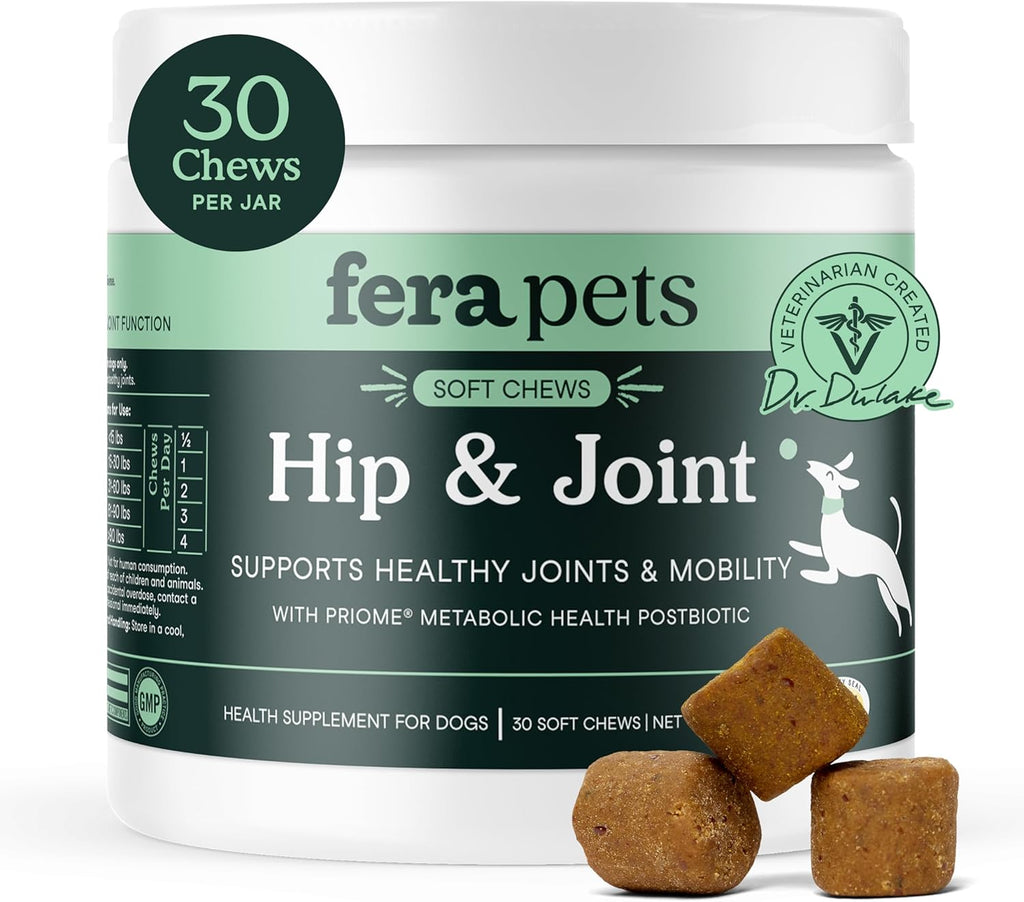 Fera Pets Hip & Joint Supplement for Dogs with Glucosamine, MSM, Chondroitin, & Green Lipped Mussel - Supports Healthy Joints and Weight Management - 90 Soft Chews - Image 10