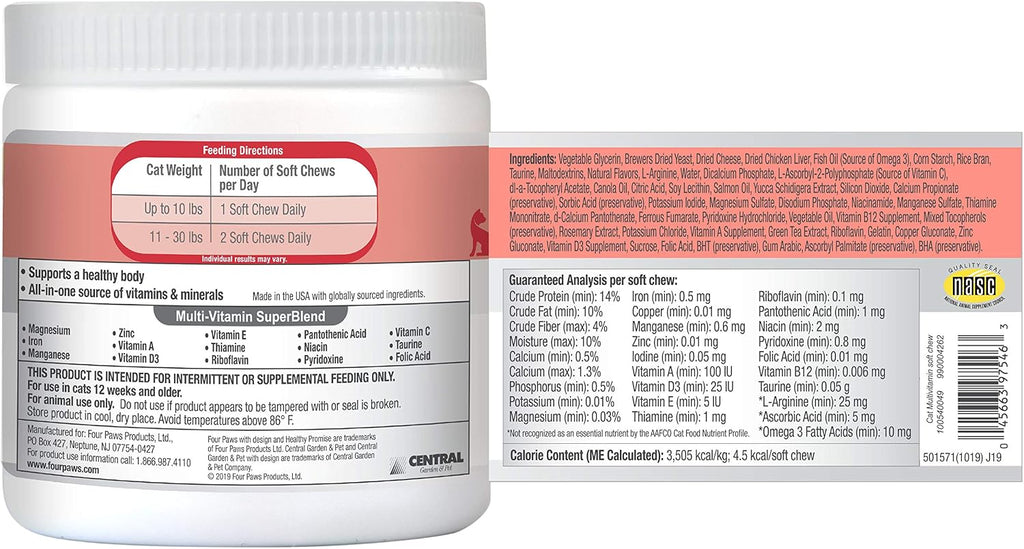 Four Paws Healthy Promise Cat Multivitamin Soft Chews 120 Count - Image 9