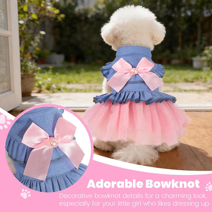 Pet princess dress clothing for female puppies and cats
