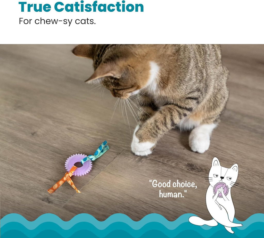 Catstages Kitty Chew Wheel purple rubber textured spokes