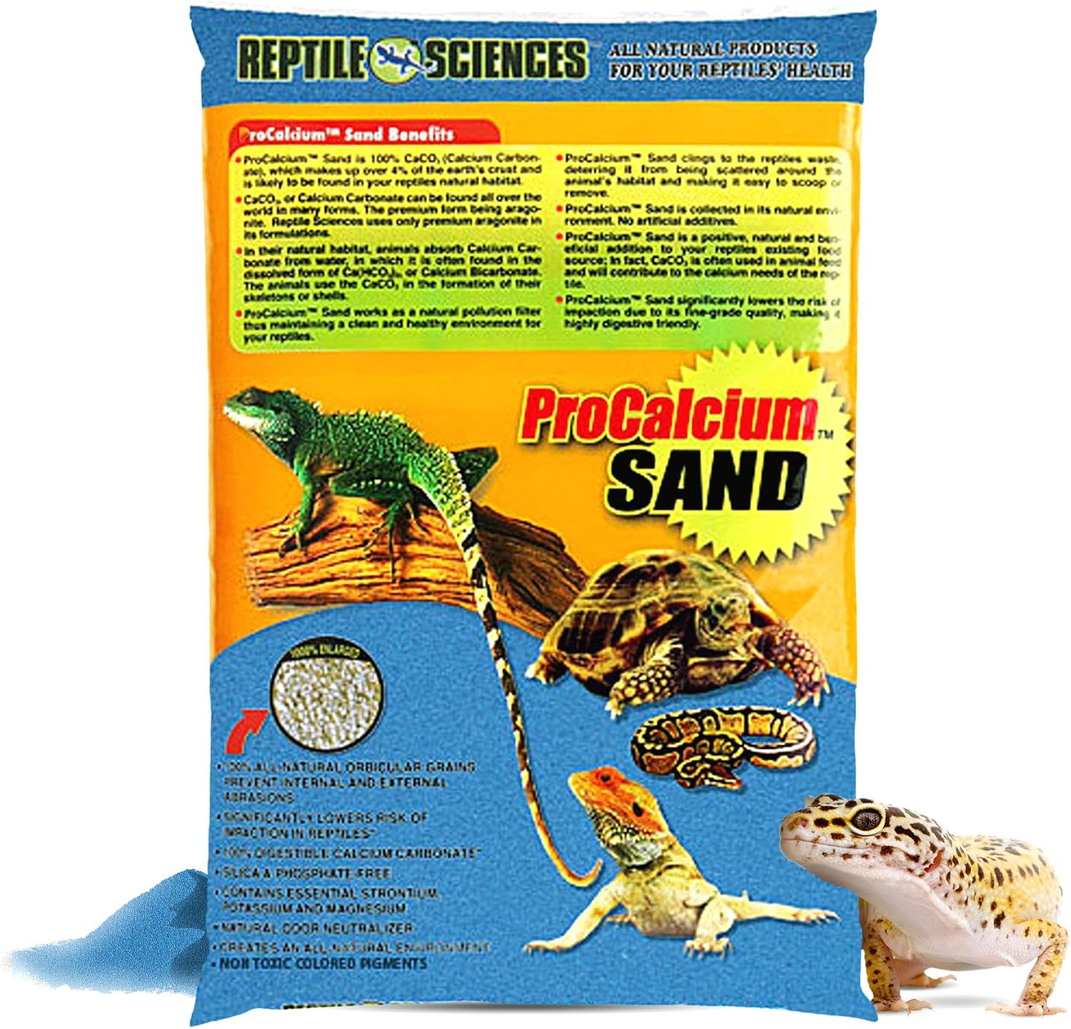 Reptile Sciences Blue Pro-Calcium Terrarium Sand 10 lbs front view