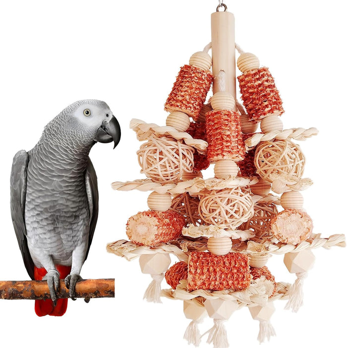 Bird Toys,Natural Corn Stick Parrot Toys Hanging in Bird Cages - Image 1