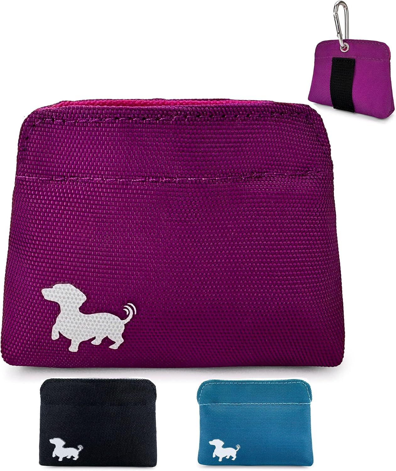 Extra Small Dog Treat Pouch - Slim Magnetic Pocket Dog Treat Bag for Walking & Training - Discreet Clip On Treat Pouch for Leash, Waistband or Pocket - Mess Free Storage (Black/Gray) - Image 13