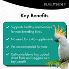 RoudyBush bird food nutritional information label view