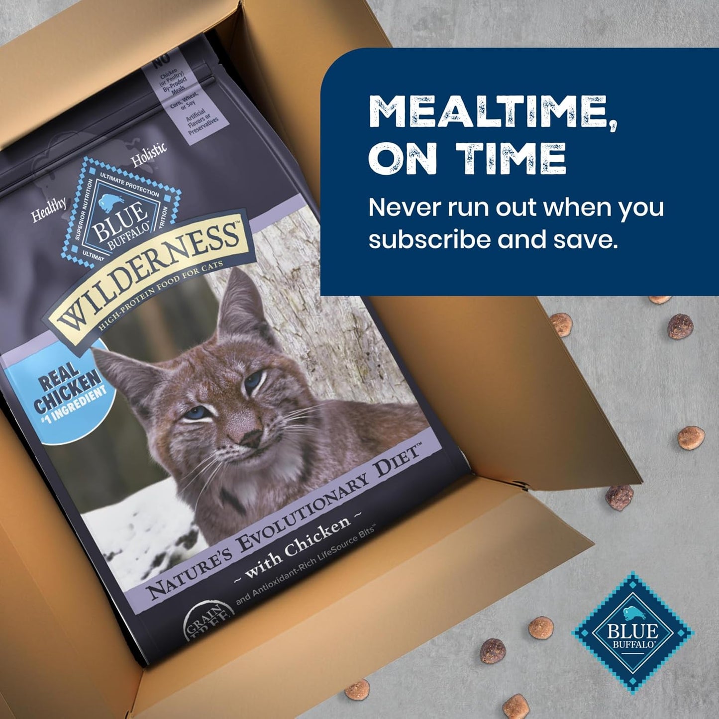 Blue Buffalo Wilderness with Chicken Natural High-Protein Grain-Free Dry Food for Adult Cats, Real Chicken First, Antioxidant-Rich LifeSource Bits Support Immunity, Promotes Strong Muscles, 9.5 lbs. - Image 9