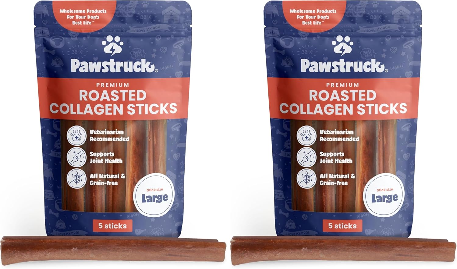 Pawstruck All Natural 11-12" Roasted Collagen Sticks for Dogs - Low Odor & Long-Lasting Bully Stick & Rawhide Alternative, Single Ingredient, Vet Approved - 5 Pack - Image 12