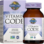 Garden of Life RAW Prenatal Multivitamin 180 vegetarian capsules whole food folate iron probiotics