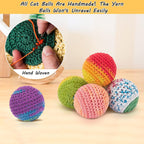Interactive kitten chasing toys in vibrant pink, blue, and purple colors.