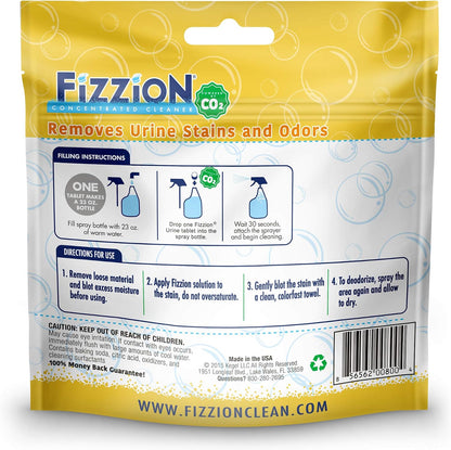Fizzion pet stain remover tablet cleaning kit for household use