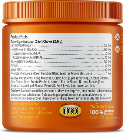 Zesty Paws soft texture hairball bites for cats of all ages