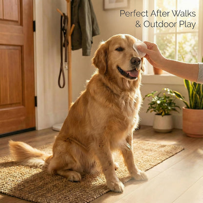 Textured pet tear stain remover pads for dogs and cats close up