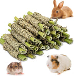 Fhiny 12 PCS Rabbit Chew Sticks, Natural Papaya Wood Seagrass Guinea Pig Chew Toys for Teeth Small Animal Molar Sticks Snacks for Bunny Guinea Pig Chinchilla Ferret Hamster Gerbil Dental Care - Image 9
