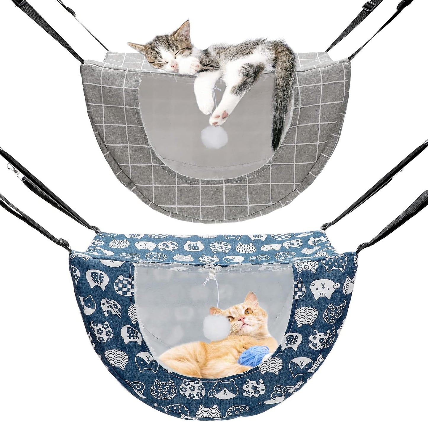 Folded Unittype cat hammocks showing double-layer quality