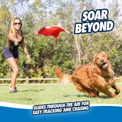 Dog playing with Chuckit! Flying Squirrel in park