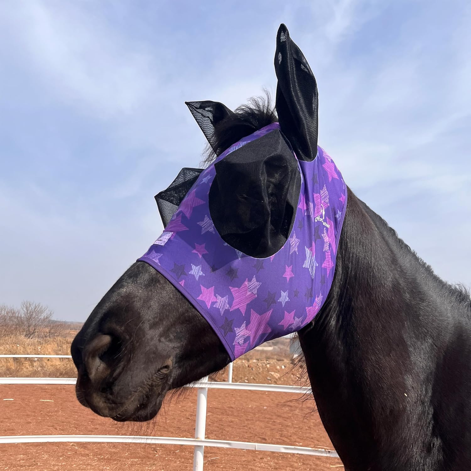 Stretchy Horse Fly Mask with Ears,Extra-Large Eyes & Mane Opening - Soft, Breathable Fly Mask for Horses, Tangle-Free Design, Enhanced Visibility (Leopard Print, Full (Large)) - Image 9