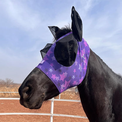 Stretchy Horse Fly Mask with Ears,Extra-Large Eyes & Mane Opening - Soft, Breathable Fly Mask for Horses, Tangle-Free Design, Enhanced Visibility (Leopard Print, Full (Large)) - Image 9