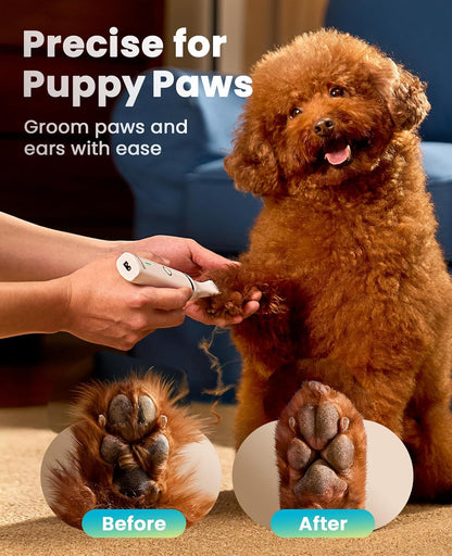 Oneisall low noise dog paw trimmer for sensitive areas close up view