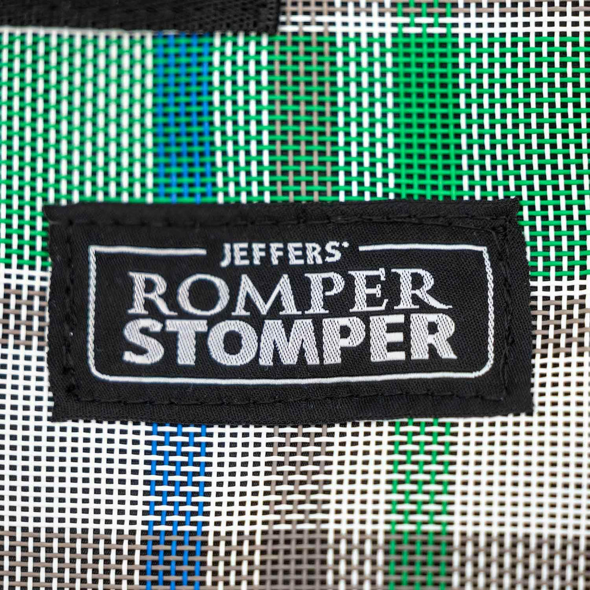 Jeffers Romper Stomper Durable Mesh Fly Sheet front view on horse premium equestrian protection