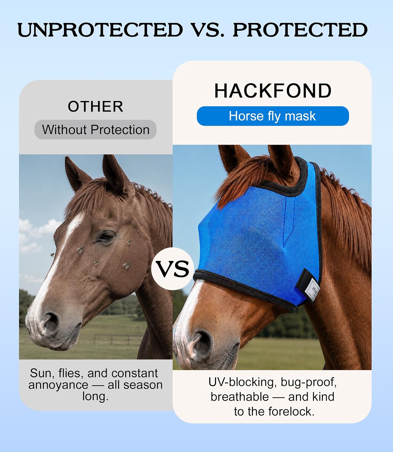 HackFond horse mask darted eye mesh construction