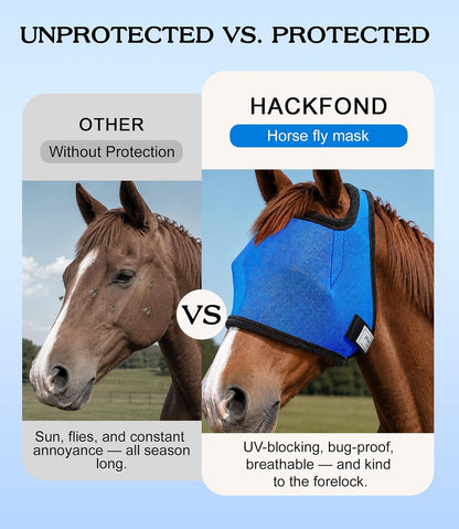 HackFond horse mask darted eye mesh construction
