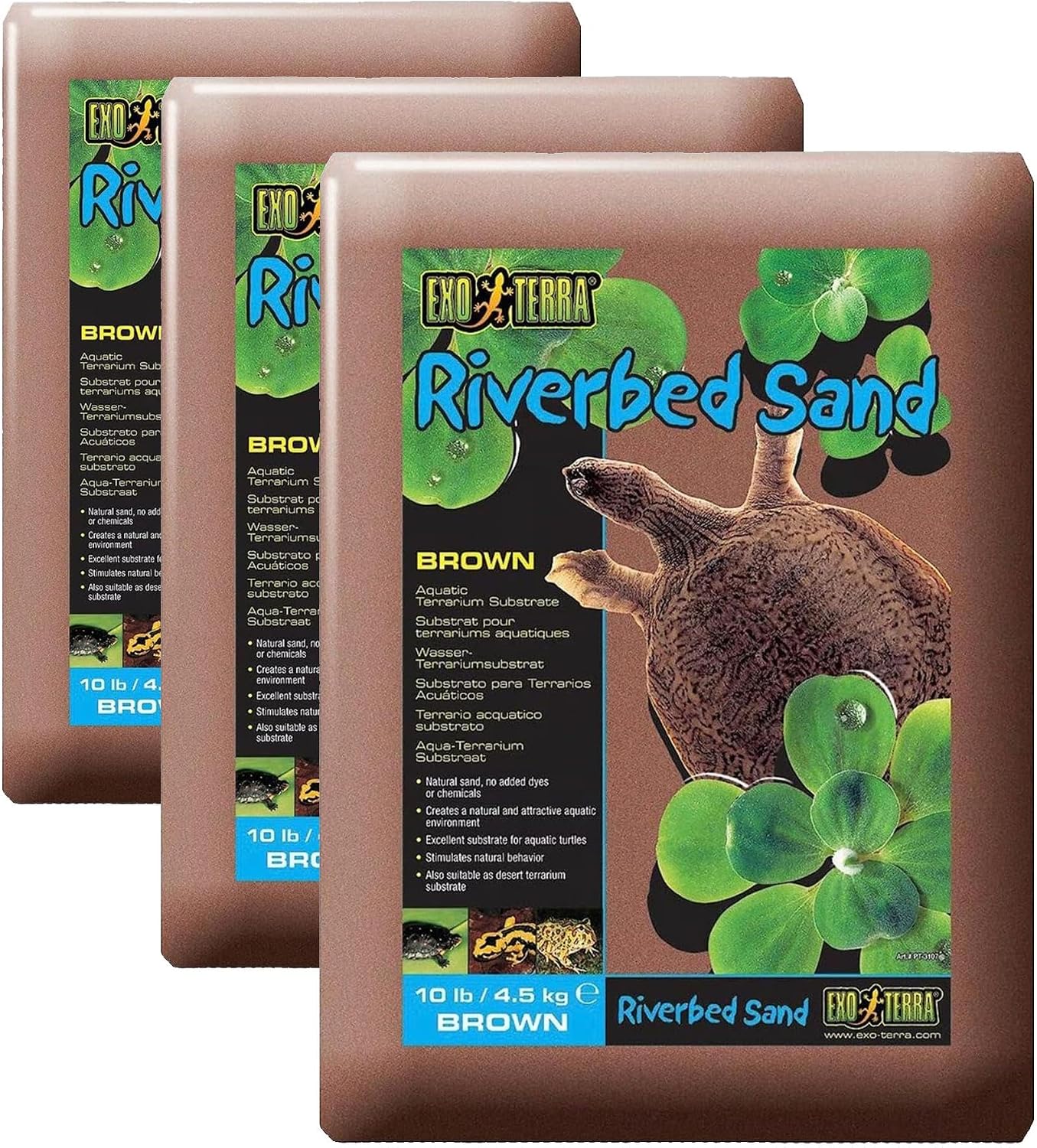 Natural brown colored riverbed sand substrate for reptiles