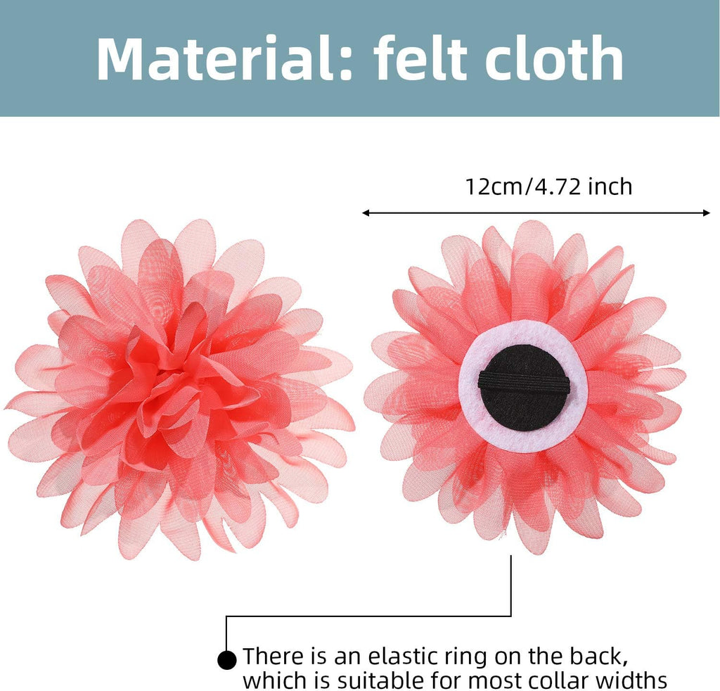 Chiffon fabric pet flower charms pack for puppy and cat collars