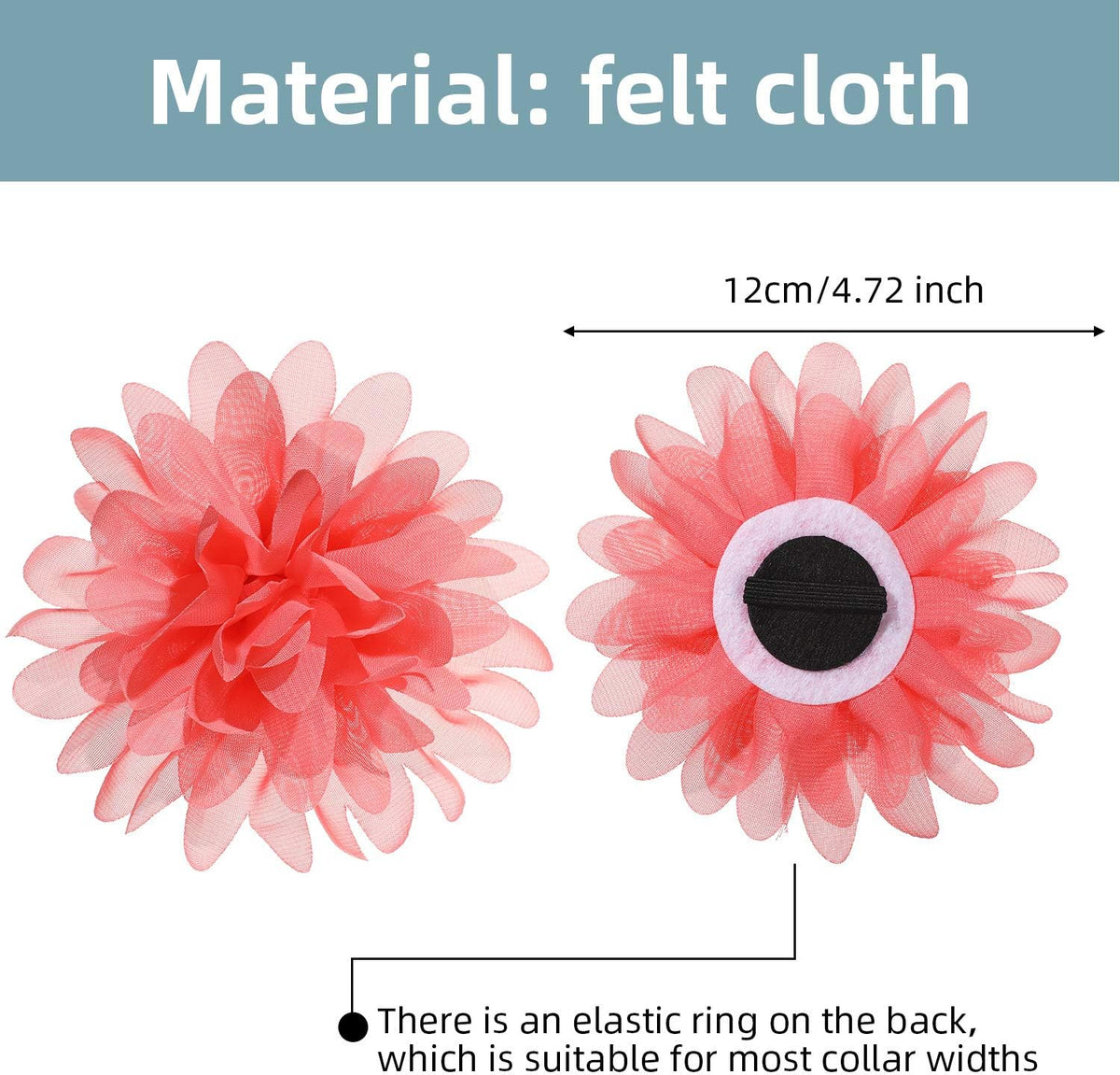 Chiffon fabric pet flower charms pack for puppy and cat collars