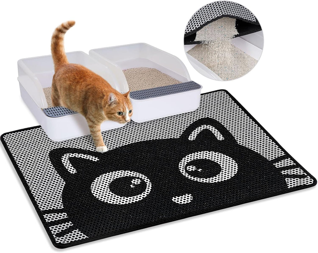 Bienbee Cat Litter Mat, 46"x27" Jumbo Litter Mat Double Layer Litter Trapping Mat,Reduces Tracking and Keeps Floors Clean, Black Cat XL - Image 13