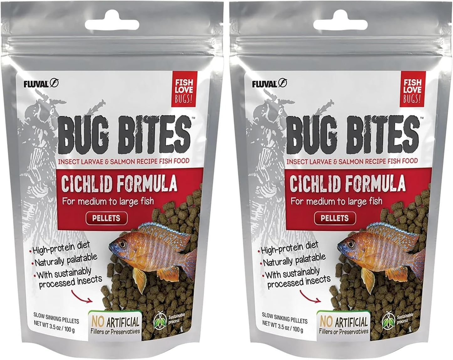 Fluval Bug Bites Cichlid Fish Food, Pellets for Medium to Large Sized Fish, 3.53 oz., A6581 - Image 10