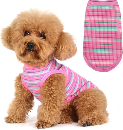 Light purple puppy vest with stretchable rib design