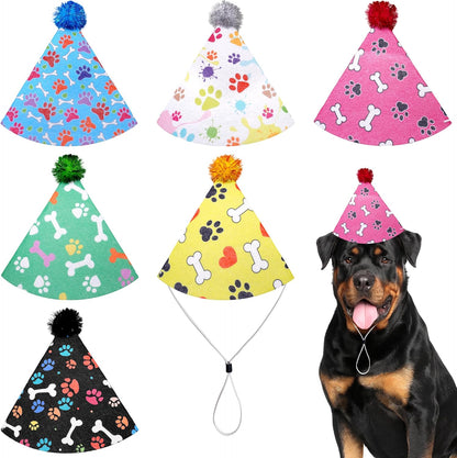 6pcs/Pack Dog Birthday Hat Party Hats Supplies for Small Medium Doggie Puppies Cat Kitten Decorations Grooming Accessories - Image 12