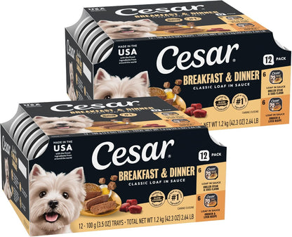 Cesar Wet Dog Food Classic Loaf in Sauce Grilled Chicken, Filet Mignon, Porterhouse Steak, Beef, Chicken & Liver and Turkey Variety Pack 3.5 oz. Easy Peel Trays (36 Count, Pack of 1) - Image 13