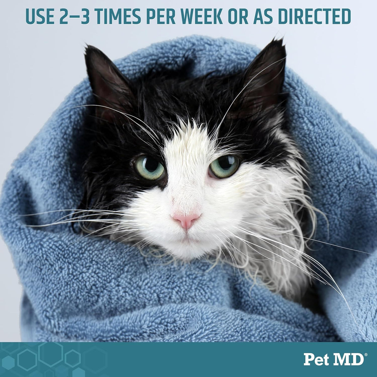 Close up of Pet MD benzoyl peroxide shampoo texture