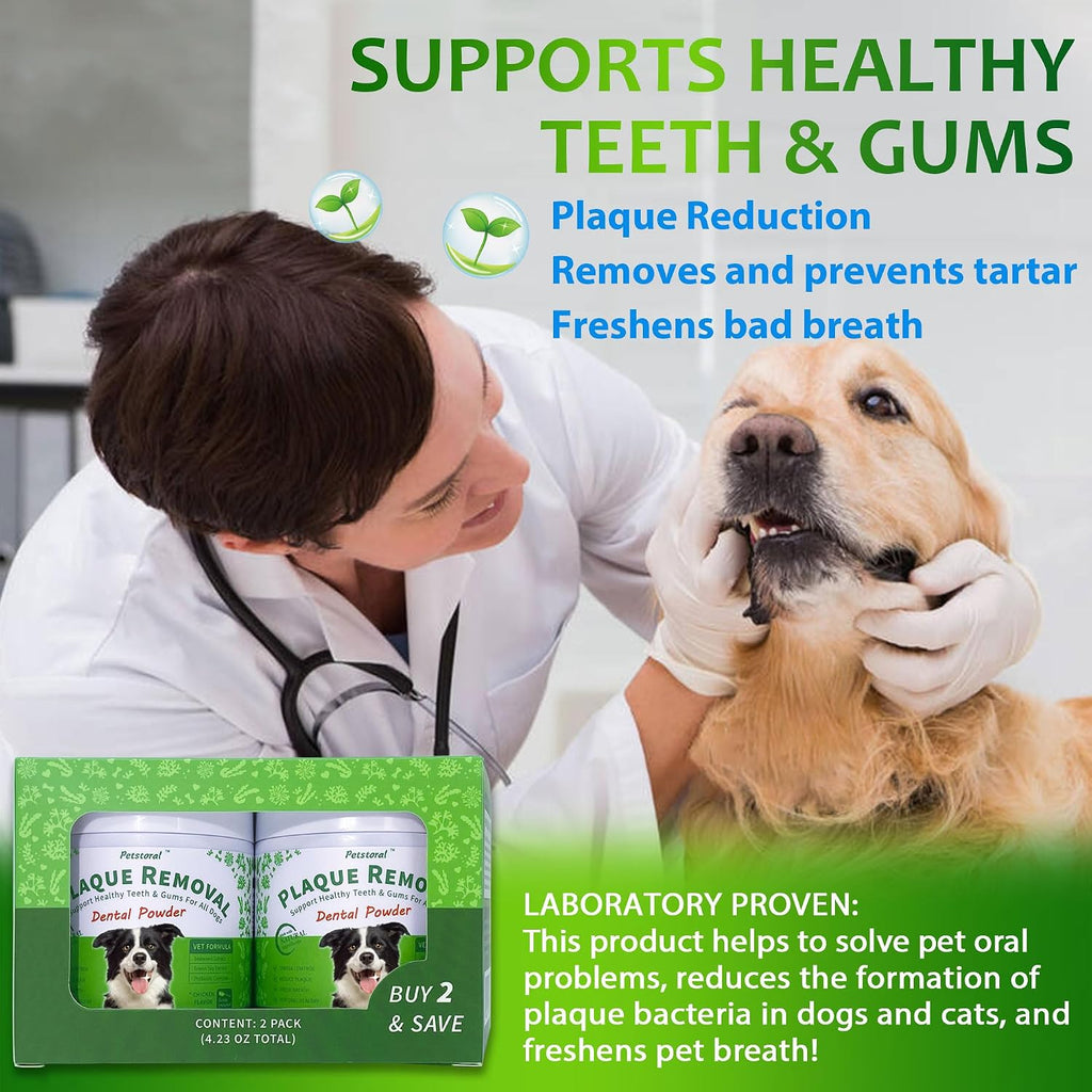 Petstoral dog dental cleaning powder container
