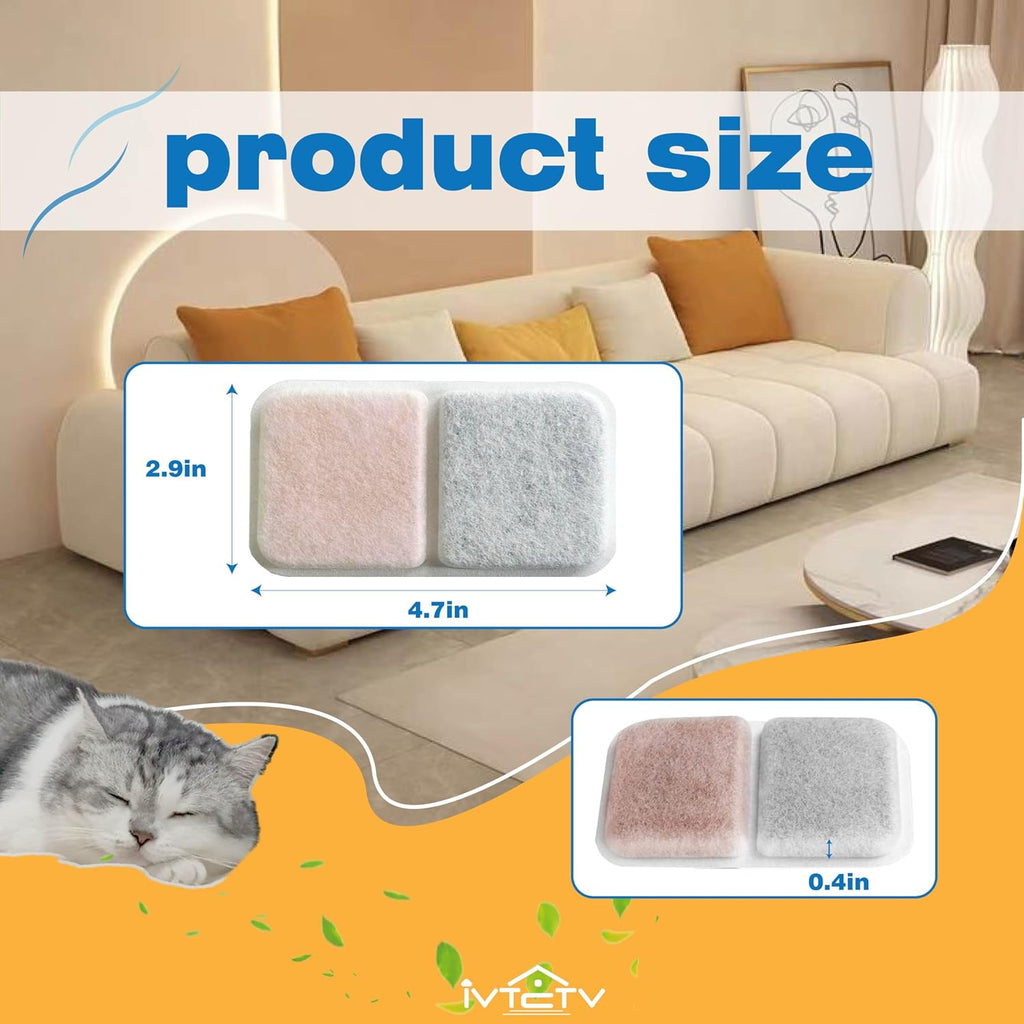 Close up view of the multi layer activated charcoal and mineral blend pet filter pad structure