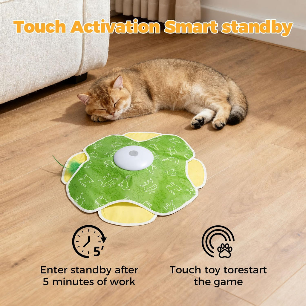 EHWZ electronic pet kicker toy with non-slip base pads visible from a bottom angled perspective