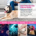 KOESON pet ear cover muffs showing the adjustable elastic drawstring mechanism