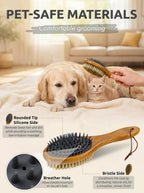 TAKAVU pet brush close up focusing on the white boar bristle side for short hair