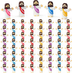 VAOHFHA 100 piece little jesus figures front view showing assorted multicolor miniature dolls in a bulk group layout