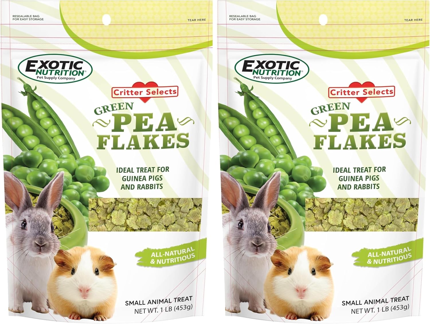 Exotic Nutrition Green Pea Flakes (1 lb.) - Healthy Natural Dried Vegetable Treat - for Rabbits, Guinea Pigs, Hamsters, Chinchillas & Other Small Pets - Image 11