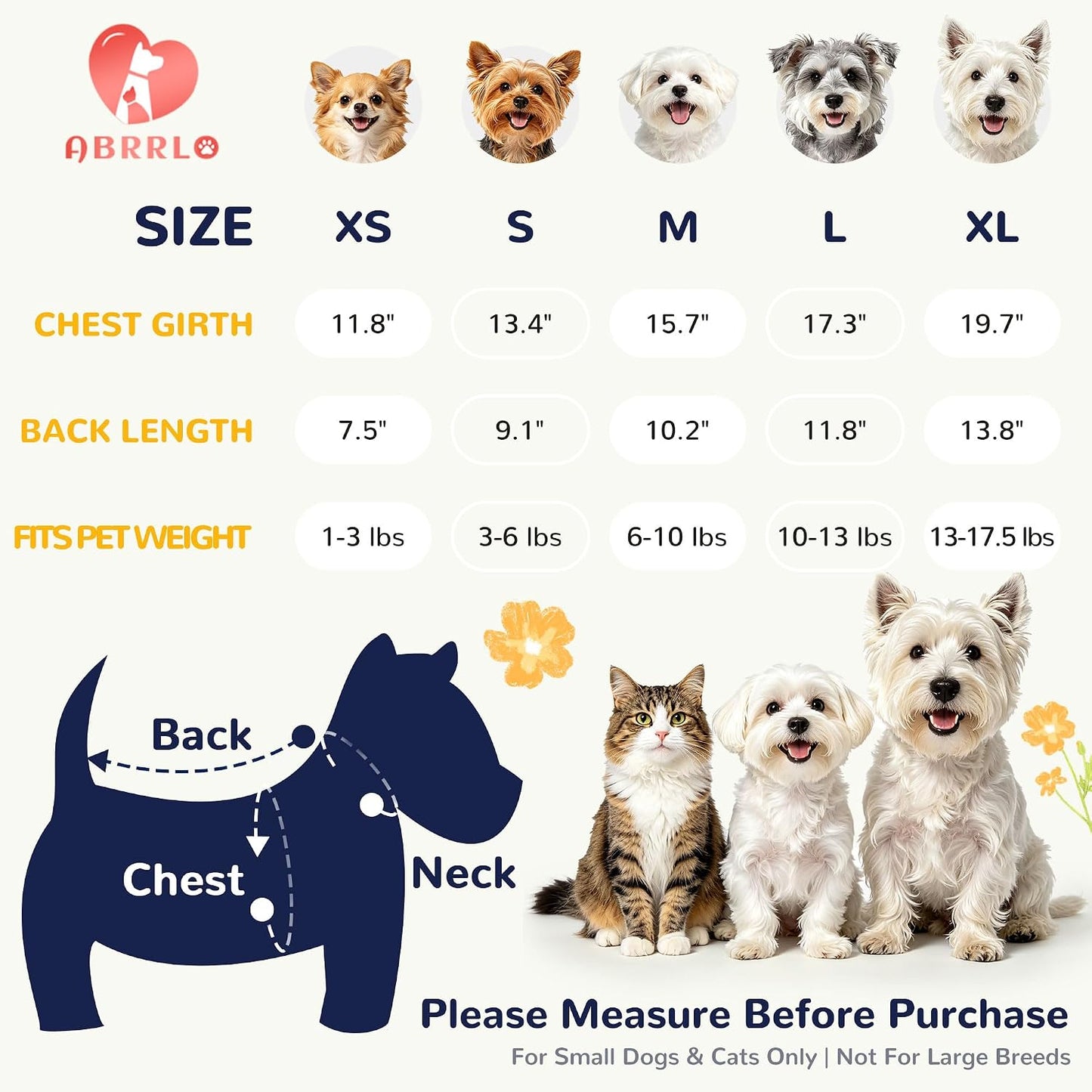ABRRLO small breed dog harness outfit with the detachable bow accessory placed on the neck ribbon.